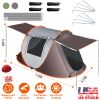 3-4 Person Pop Up Tent Automatic Setup Camping Tent Waterproof Instant Setup Tent with 4 Tent Poles 2 Mosquito Net Windows Carrying Bag for Hiking Cli