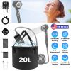 Portable Shower for Camping Include IPX7 Waterproof 6000mAh Rechargeable Shower Pump Filtered Shower Head 5.3Gallon Foldable Bucket For Hiking Beach T