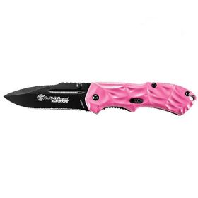 Smith & Wesson 2.5" Spring Assisted Folding Pocket Knife (Pink Handle)