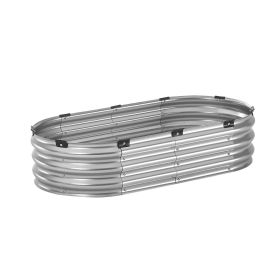 Metal Raised Garden Bed 4x2x1 ft Outdoor Galvanized Planter Box Silver