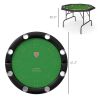 Soozier Poker Table Foldable 47" Round Casino Folding Game Table for 8 Players with Cup Holders, Green