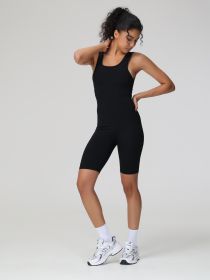 Women's Jumpsuit Short Style (Option: Black-L)