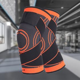 Unisex Knee Support Wrap For Meniscus Protection-Compression Straps, Adjustable Athletic Knee Brace For Cycling, Workout & Sports Riders (Option: Orange-XL)