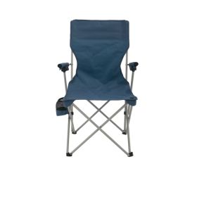 Hard Arm Camping Chair with Durable Polyester Seat and Steel Frame, Portable with Cup Holder (Option: default)