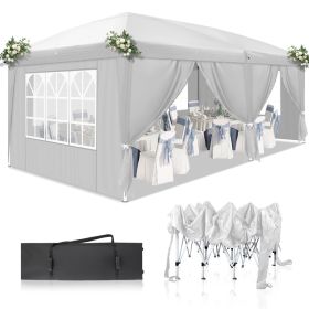 【Same Code：21069005】3 x 6m Four Windows Practical Waterproof Folding Tent White (Option: 76569633)