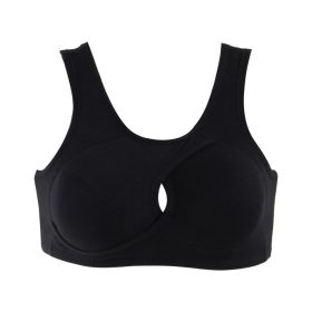 Women's Wireless Thin Gathered Vest Sports Breathable Beauty Back (Option: Black-Xl)