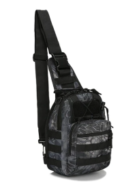 Mens Backpack Tactical Sling Shoulder Bag Molle Travel Chest Pack Outdoor Hiking (Option: Python Black)