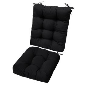 Rocking Chair Cushion 2 Pieces Back Seat Sets with Non-Slip Ties Polyester Fiber Filling 
Comfortable for Indoor Home Office Car (Option: ChairCushionBlack)