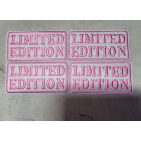 Crafty, "Pink 'LIMITED' Embroidered Patch, 4pc - DIY Iron-On/Sew-On Applique For Clothing, Backpacks & Hats Decoration" (Option: default)