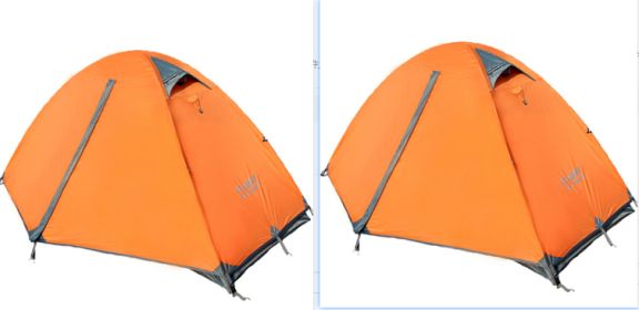 Outdoor Double Camping Rainproof Tents Outdoor Camping High Mountain Snowfield Ultra-light Camping Equipment (Color: Orange 2pc)