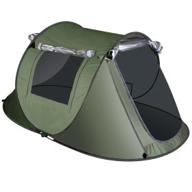 3-4 Person Pop Up Tent Automatic Setup Camping Tent Waterproof Instant Setup Tent with 2 Mosquito Net Windows Carrying Bag for Hiking Climbing Adventu (Option: TentGreen34Person)