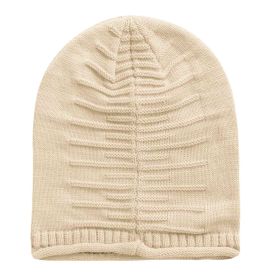 Unisex Knit Beanie Hat Winter Warm Hat Slouchy Baggy Hats Skull Cap 5 Colors (Option: WinterWarmHatBeige)