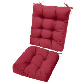 Rocking Chair Cushion 2 Pieces Back Seat Sets with Non-Slip Ties Polyester Fiber Filling 
Comfortable for Indoor Home Office Car (Option: ChairCushionWineRed)