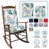 Rocking Chair Cushion 2 Pieces Back Seat Sets with Non-Slip Ties Polyester Fiber Filling Comfortable Cushions and Pads for Indoor Home Office Car