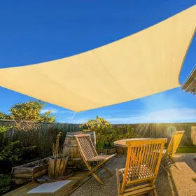 12'X16' Beige HDPE Sunshade Sail (Option: defaulttitle)