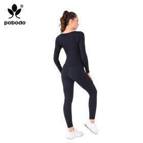 Square Collar Chest Short Zipper Jumpsuit (Option: Navy blue-L)