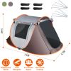 3-4 Person Pop Up Tent Automatic Setup Camping Tent Waterproof Instant Setup Tent with 2 Mosquito Net Windows Carrying Bag for Hiking Climbing Adventu