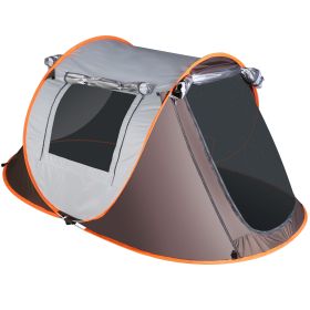 3-4 Person Pop Up Tent Automatic Setup Camping Tent Waterproof Instant Setup Tent with 2 Mosquito Net Windows Carrying Bag for Hiking Climbing Adventu (Option: TentKhaki34Person)