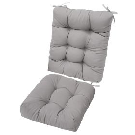 Rocking Chair Cushion 2 Pieces Back Seat Sets with Non-Slip Ties Polyester Fiber Filling 
Comfortable for Indoor Home Office Car (Option: ChairCushionGrey)