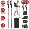 2Pcs Walking Sticks Collapsible Hiking Poles Folding Aluminum Trekking Poles Adjustable Hiking Sticks with EVA Foam Grips for Backpacking Hiking Mount