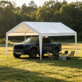 10 x 20 ft Carport Replacement Canopy Cover, Heavy-Duty Waterproof Garage Top Tarp with Ball Bungees (Frame Not Included) (Option: 48665962)