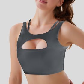 Hollow Sports Bra (Option: Grey-M)
